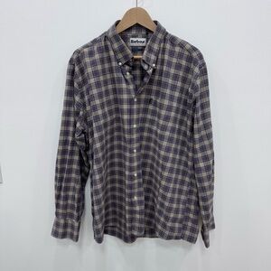 Men’s Barbour tailored fit casual dress Malcom plaid Tartan shirt Sz XL
